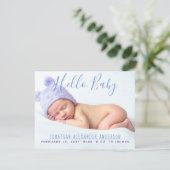 Carte Faire-part de naissance photo bébé moderne (Debout devant)