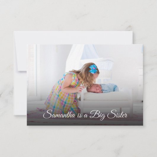Carte Faire-part de naissance photo Big Sister New (Devant)