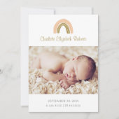 Carte Faire-part de naissance photo Boho Rainbow (Devant)