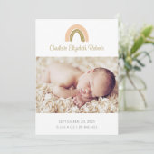 Carte Faire-part de naissance photo Boho Rainbow (Debout devant)