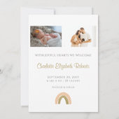 Carte Faire-part de naissance photo Boho Rainbow (Dos)