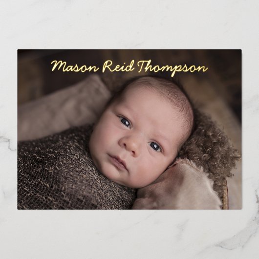 Carte Faire-part de naissance photo manuscrite (Recto)
