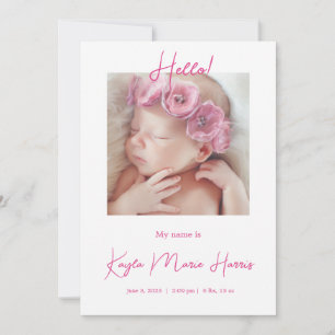 Carte Faire-part de naissance photo moderne