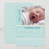 Carte Faire-part de naissance photo moderne Chevro (Devant / Derrière)