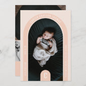 Carte Faire-part de naissance photo Monogram Arch (Devant / Derrière)