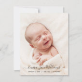 Carte Faire-part de naissance photo Peachy Pink Ba (Devant)