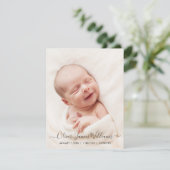 Carte Faire-part de naissance photo - Recto bleu d (Debout devant)