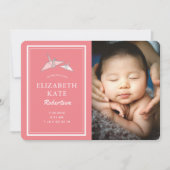 Carte Faire-part de naissance rose photo Origami C (Devant)