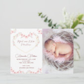 Carte faire-part de naissance Valentines Elégant b (Debout devant)