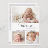 Carte faire-part de naissance | Welcome Baby Photo (Devant / Derrière)