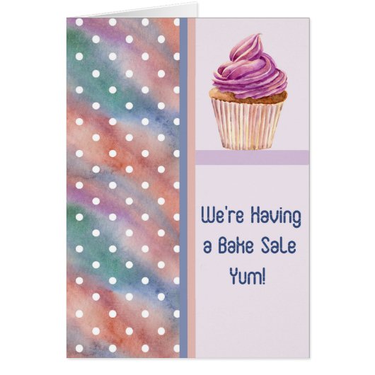 Carte Faire-part de vente de gâteau avec Cupcake (Devant)