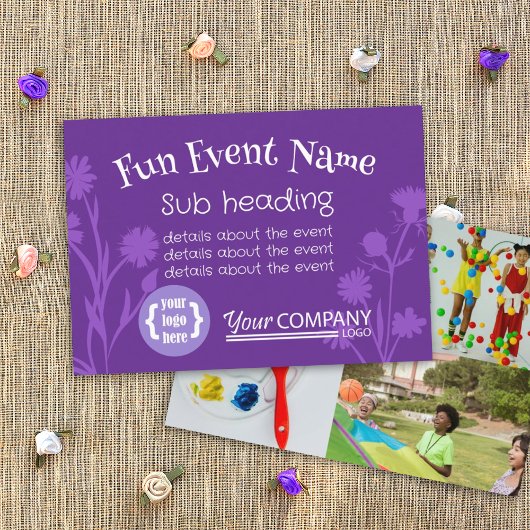 Carte Faire-part d'événement Purple, Wild Flowers