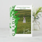 Carte Faire-part d'obtention du Marbre blanc vert (Debout devant)