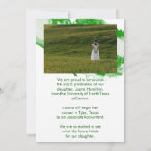 Carte Faire-part d'obtention du Marbre blanc vert (Dos)