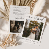 Carte Faire-part Elopement Photo Moderne