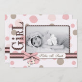 Carte Faire-part fille (Devant / Derrière)