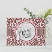 Carte Faire-part fille Cheetah (Debout devant)