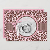 Carte Faire-part fille Cheetah (Devant / Derrière)