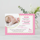 Carte Faire-part fille Cheval Rocking (Debout devant)