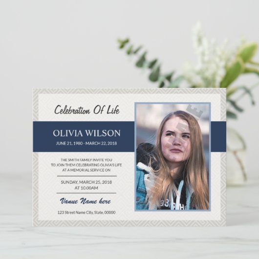 Carte Faire-part funéraire (Debout devant)