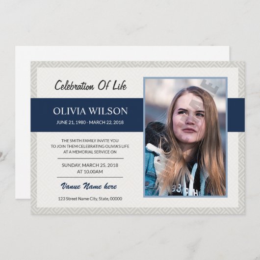 Carte Faire-part funéraire (Devant / Derrière)