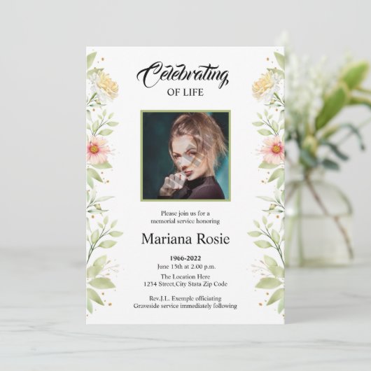 Carte Faire-part funéraire (Debout devant)