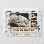 Carte Faire-part garçon Cheval-Roche 2 (Devant)