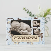 Carte Faire-part garçon Cheval-Roche 2 (Debout devant)