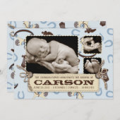 Carte Faire-part garçon Cheval-Roche 2 (Devant / Derrière)