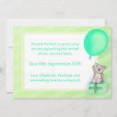 Carte Faire-part koala de grossesse (Dos)