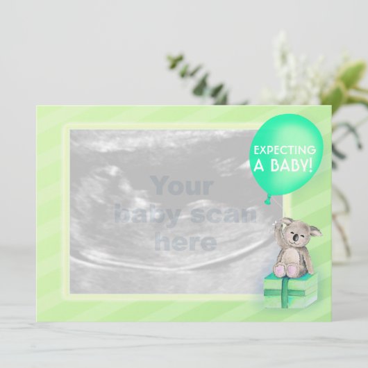 Carte Faire-part koala de grossesse (Debout devant)