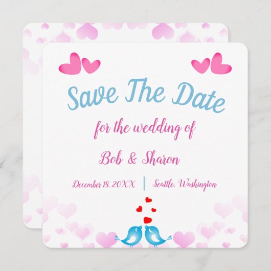 Carte Faire-part mariage (Devant / Derrière)