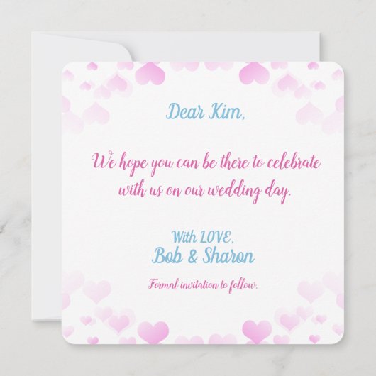 Carte Faire-part mariage (Dos)