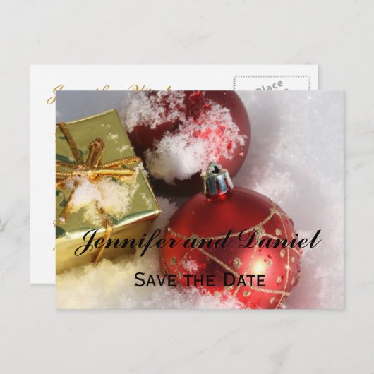 Carte Faire-part Mariage décembre (Devant / Derrière)