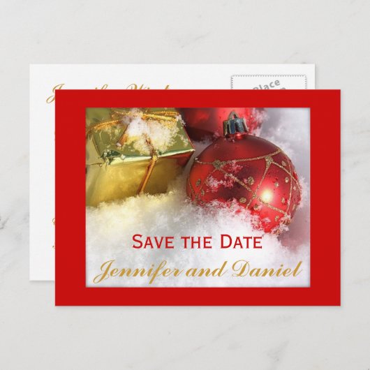 Carte Faire-part Mariage décembre (Devant / Derrière)