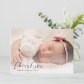 Carte Faire-part Merci Baby shower photo (Debout devant)