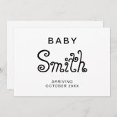 Carte Faire-part moderne de grossesse pour bébé (Devant / Derrière)