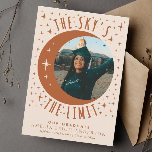 Carte Faire-part photo de la graduation de la lune