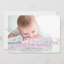 Carte Faire-part photo de naissance de bébé manusc
