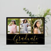 Carte Faire-part photo Gold Foil 3 (Debout devant)