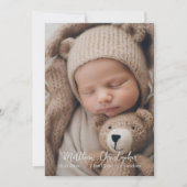 Carte Faire-part photo pour bébé Scrpty nouveau-né (Devant)