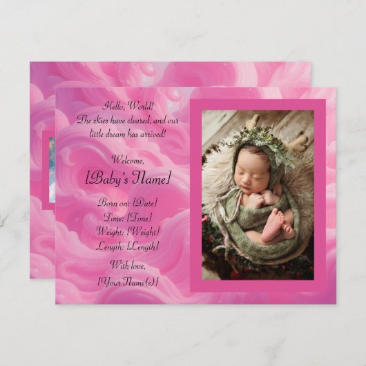 Carte Faire-part plat (Devant / Derrière)