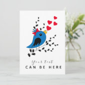 Carte Faire-part plat Blue Bird (Debout devant)