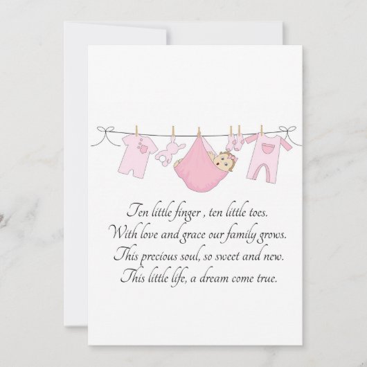 Carte faire-part pour bébé nouveau-né (Devant)