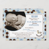 Carte Faire-part pour garçon à cheval à rocher (Devant / Derrière)