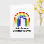 Carte Faire-part Rainbow Baby Pregnancy (Fleur jaune)