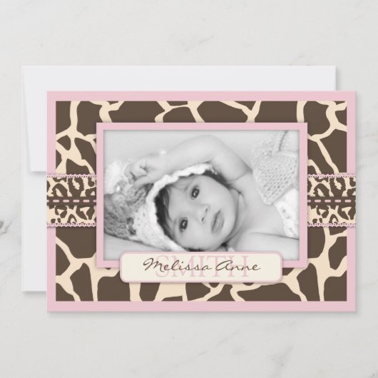 Carte Faire-part Safari Girl (Devant)