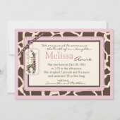 Carte Faire-part Safari Girl (Dos)