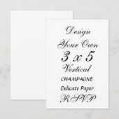 Carte Faire soi-même papier délicat CHAMPAGNE 3 x 5  (Devant / Derrière)