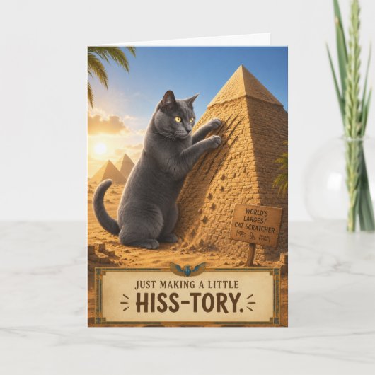 Carte Faire un peu d'hisstoire (Chat Gris) (Devant)